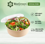50 tô giấy kraft 750ml 1000ml kèm nắp đựng thức ăn salad take away