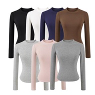 New SKIMS Fleece-Lined Round Neck Long Sleeve Women's T-Shirt