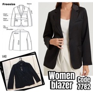 Black blazer women freesize free size hitam coat blazer perempuan formal 黑西装女