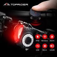 ✆❣ Bicycle Tail Light with Bike Anti Theft Horn USB Rechargeable Waterproof Bike Remote Control Bell 120 dB Electronic Sensor Bell