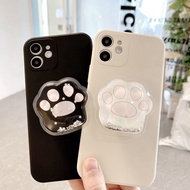 Huawei Nova 3 3i 3e 4 4e 5T 7i Nova 6 7 8 SE Nova 7 8 9 Pro P20 P30 P40 P50 Pro P20 P30 P40 Lite Honor 20 50 Pro Cute Cat Paw Stand Kickstand Function 3D Cartoon Soft TPU Phone Case Back Full Cover