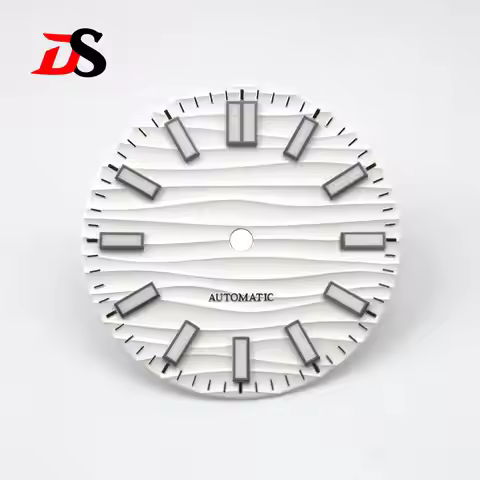 Wave Pattern Dial High Quality for NH35NH36 Movement 28.5mm Double-bar Index Custom Logo 3 O'clock /