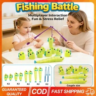 (READY STOCK) Children's Educational 3D Fishing Master Telescopic Toy Green 8PCS/Set Extendable Fish