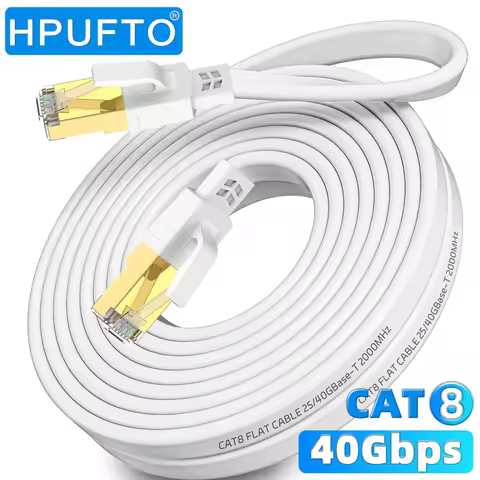 HPUFTO High Speed Ethernet Cable Cat 8 40Gbps 2000MHz Network Cable RJ45 Internet Cable for PC Route