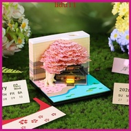 LID Artistic 3D Paper Sculpture Desk Calendar With LED Light For Telecommute Organization twenty twe