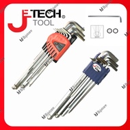 Jetech PM-C9 9 Pieces Ball Point Long Hex Key Allen Key 1.5mm-10mm 1/16"-3/8" 六角扳手 JETECH