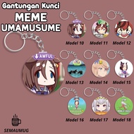 GANTUNGAN KEYCHAIN UM゚ MUSUME MEME GIFT KEYCHAIN ROUND MEME CUTE CUSTOM PRINT SEMAUMUG
