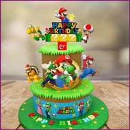 7PCS/set Mario cake topper diy baking cartoon acrylic cupcake ornaments party decoration