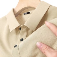 M-5XL Summer Fashion Plus Size Plain Loose Short Sleeve Polo Neck Shirt Men