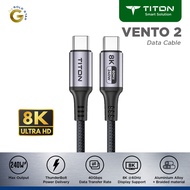 TITON Vento 2 Cables 240W 8K 60Hz 40Gbps USB 4.0 Gen3 USB-C to USB-C HDMI Charging SSD External Dock