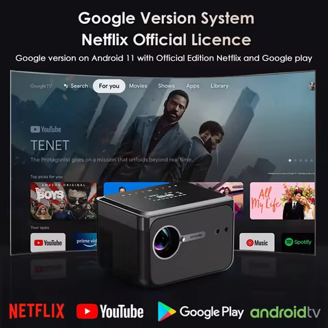 Android 11 Portable Projector Google Version Netflix Official Licence 4k projector 5G WiFi Dolby Hom