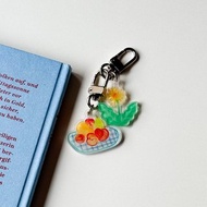 韓國插畫品牌 little room - 壓克力插畫吊飾/鑰匙圈 - 蒲公英