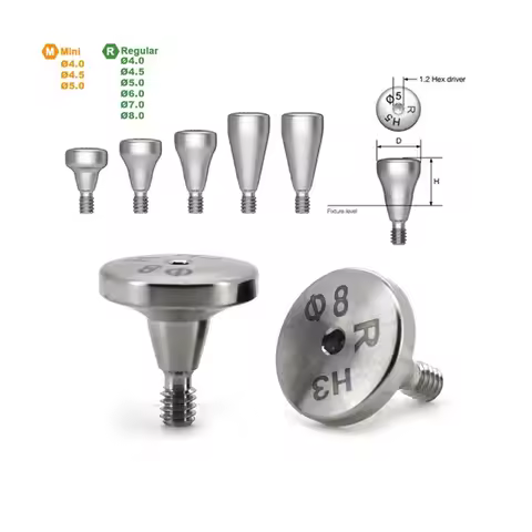 10pcs Dental Healing Abutment Caps Implant Mini Regular Platform Fits Hiossen Osstem