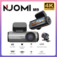 กล้องติดรถยนต์ M9 4K Ultra HD 2160p WiFi WDR Car Dash Cam 2กล้องหน้าหลัง ภาพคมชัดทั้งกลางวัน กลางคืน