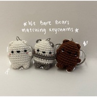 we bare bears handmade crotchet amigurumi keychains