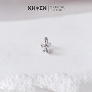 (1 Piece) 8mm Stone Bow Round Earrings - Alloy - Eyelets store