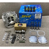 SWIPOH HEAD WAVE125 4 VALVE HEAD 20/23 21/24 FULL SET / PISTON SONIC SET BLOCK 65MM / 66MM + SIAP PO
