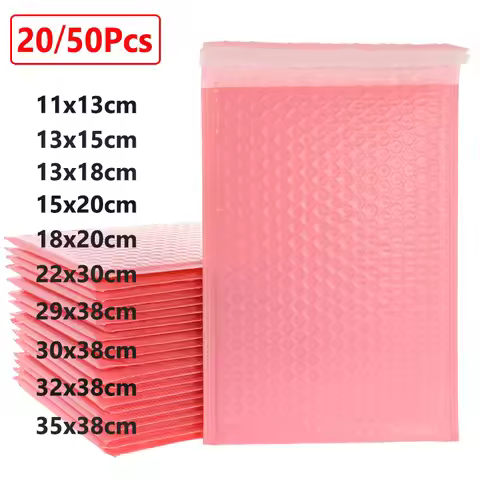 20/50Pcs Pink Poly Bubble Mailers Padded Envelopes Bulk Bubble Lined Wrap Polymailer Bag for Shippin