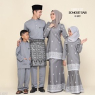 [Sedondon ‍ ‍ ‍ ] Kurung Moden Saree Reben CANTIK ELEGANT sedondon baju melayu Sakura GREY available plus size