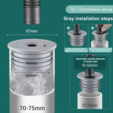 1Pcs Silicone Pipe Seal Washing Machine Drain Pipe Seal Deodorant Seal Pipe Seal Gray 3 Sizes To Sel