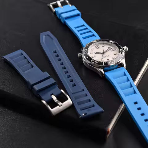 20mm 22mm FKM Rubber Watch Strap Quick Release Soft Waterproof Sport Replacement Watch Band For Rich
