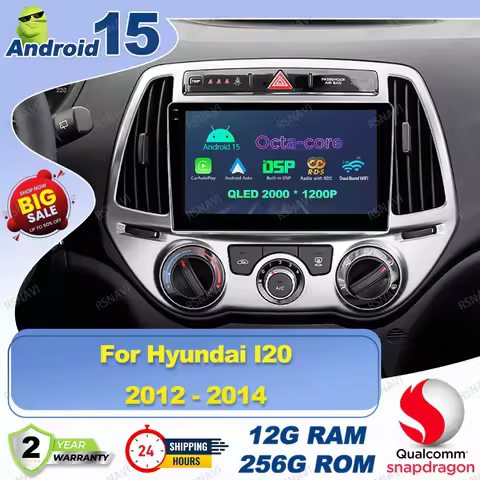 Android 15 Car Radio For Hyundai I20 2012 2013 2014 360 Camera 8 Core AI Voice Systems Qualcomm WIFI