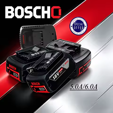Bosch 18V5.0Ah Dubbele Reserve Accu met originele lader geen geheugeneffect, kortsluitveiligheid voo