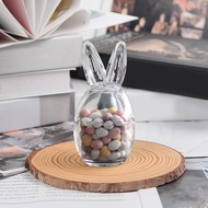 Minimalist Rabbit-Shaped Glass Candy Jar Cotton Swab And Toothpick Storage Container Decorative M0W8