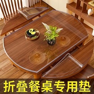 Table Mat Round Table Wash-Free Oval Oil-Proof Transparent Folding Tablecloth PVC Soft Glass Plastic