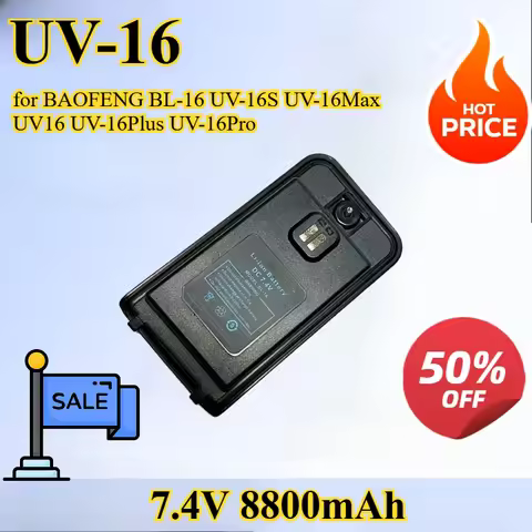 7.4V 8800mAh UV-16 Intercom Battery Suitable for BAOFENG BL-16 UV-16S UV-16Max UV16 UV-16Plus UV-16P