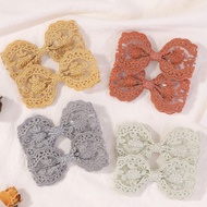 1PC 3.9 Inch Cute Bowknot Hair Clips for Girl Delicate Lace Hollow Bows Headwear Hairpins Lovely Kids Children Hair Accessories