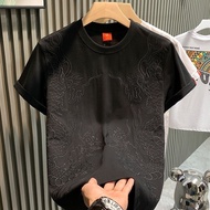 KEMEJA T-shirt/shirt/Men/Dragon/Double Dragon Embroidered Short Sleeve T Men's T-shirt