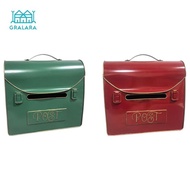 Gralara Wall Mount Briefcase Mailbox Metal Vintage Mailbox for Outside Home Entryway