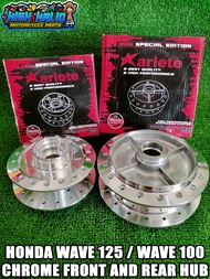 ARIETE FRONT AND REAR HUB SET CHROME FOR HONDA WAVE 125i / WAVE 100R / WAVE 100S / WAVE 100 ALPHA OL