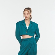 The SRT X9 Night Forest Cropped Blazer (TJK143) 2 Colors เสื้อครอปเบลเซอร์ทรงโอเวอร์ไซส์