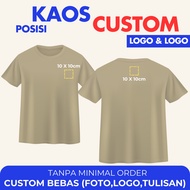 SEHARI JADI ! Kaos Custom Desain Logo Sendiri - Sablon Kaos Custom Depan Belakang (Desain Logo Dan P