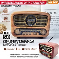 DIY Online4u - MEIER ANTIQUE RADIO FM Rechargeable bluetooth USB TF MP3 music player speaker wooden