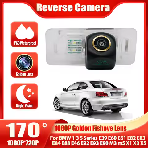HD CCD 1080P Fisheye Car Rear View Backup Camera For BMW 1 3 5 Series E39 E60 E61 E82 E83 E84 E88 E4