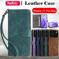 Casing For iPhone 17 16 15 Pro Max iPhone17 17Pro Max 17ProMax 16e 16Plus iPhone Air Flip Leather Ph