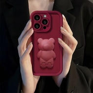 1 ชิ้น เคสโทรศัพท์รูปบันไดรูปหมีดอปามีน 3 มิติที่น่ารัก ที่ยึดโทรศัพท์ ป้องกันกระแทกทั้งตัว มินิมอลด