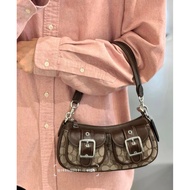 [Old Fairy] COACH Bag Coach ASHTON Pocket Motorcycle Bag Underarm Bag Retro ashton Champleigh Undera