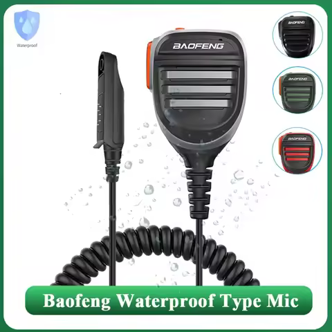 Baofeng Microphone UV-68 Pro Max V2 Walkie Talkie Waterproof PTT Speaker Mic for UV-9R Pro UV S22 UV