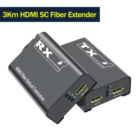 1080P HDMI Fiber Extender over SC Fiber Optic Cable 3Km HDMI to Fiber Video Transceiver Extender Tra