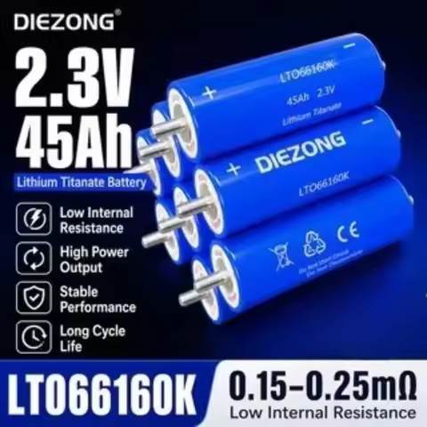 Fast Shipping 2.3v 45ah lto 66160 lithium titanate battery DIY 12V 24V 48V solar speaker car power c