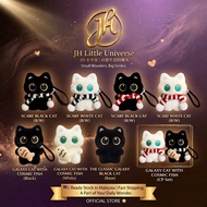 [Ready Stock] JH Little Universe Galaxy Cat Plushie Keychain Cute Big Eyes Black White Cat Scarf Cos