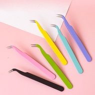 Colorful False Eyelashes Color Tweezers Straight Elbow Macaron Candy Color