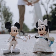 Disney Cartoon Mickey Minnie Mouse Figure Wedding Action Figurines Model Doll Anime Home Car Decoration