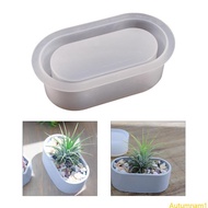 Autumnan1 Succulent Flower Pot Silicone Mold Oval Shape Flower Pot Mold Storage Holder Storage Box Container Mold Plante