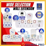 [SIRIM] T-Adaptor Soket Plug 3 Pin Adapter Plug Socket Wayar Extension T Adapter Socket Plug Wall Pl