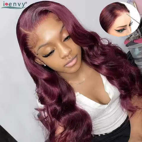 Burgundy Pre Cut Lace Body Wave Wig Glueless Lace Frontal Wig Human Hair Wigs Ginger Blonde Ready To